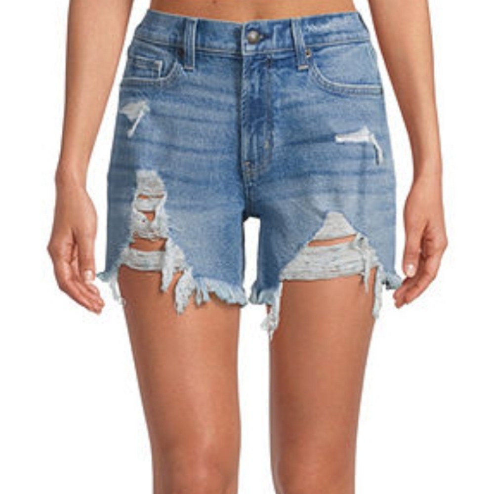 Arizona High Rise Ripped Denim Shorts - Picture 5 of 8
